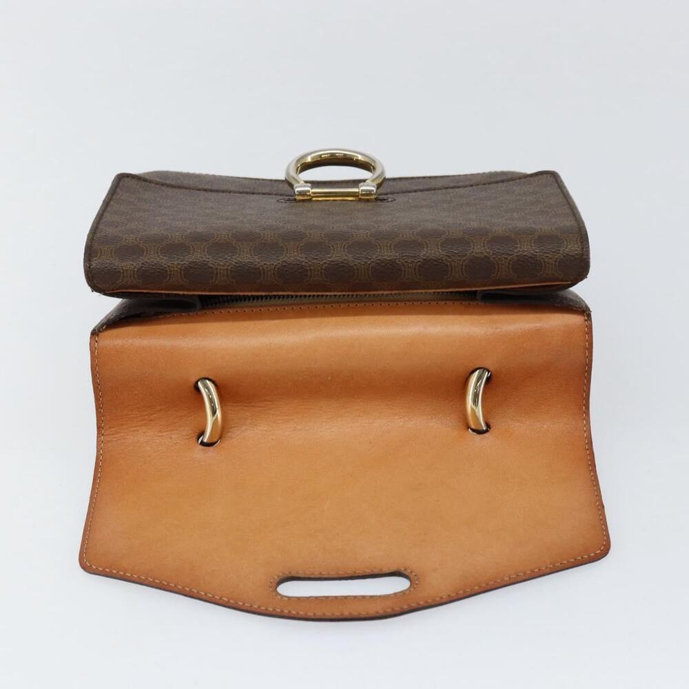CELINE Macadam Canvas Hand Bag PVC Leather Brown Gold Auth ar13810 - Picture 8 of 16